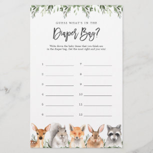 Woodland Animals Guess What's in the Diaper Bag
