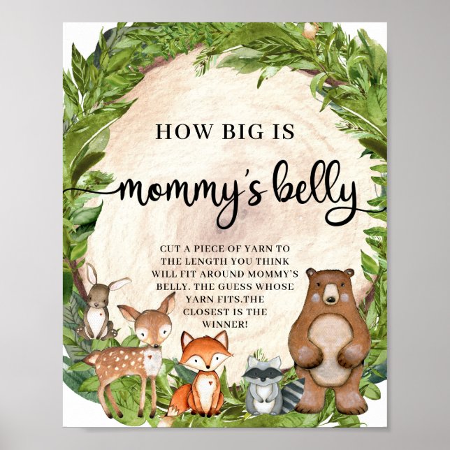 Woodland animals How big is Mummy's belly game Poster (Front)