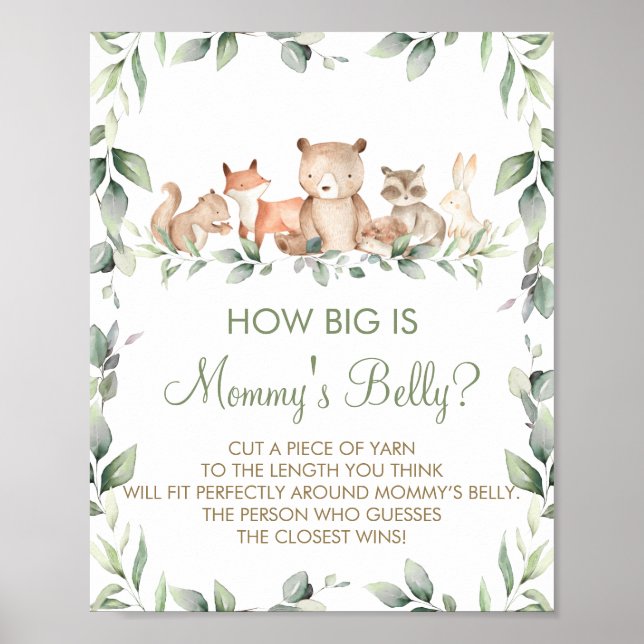 Woodland Animals How Big is Mummy's Belly Game Poster (Front)