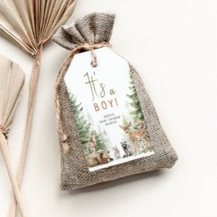 Woodland Animals It's a Boy Baby Shower Thank You Gift Tags