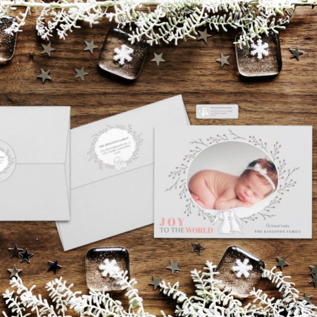 Woodland Animals Joy to the World Photo Holiday Card (Creator Uploaded)