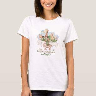Woodland Animals Jungle Greenery Baby Shower T-Shirt
