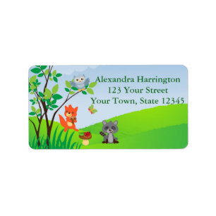 Woodland Animals Label