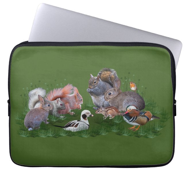 Woodland Animals Laptop Sleeve (Front)