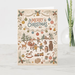 Woodland Animals Merry Christmas Card