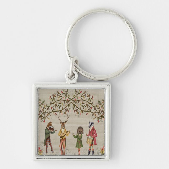 Woodland Animals Minstrel Group Key Ring (Front)