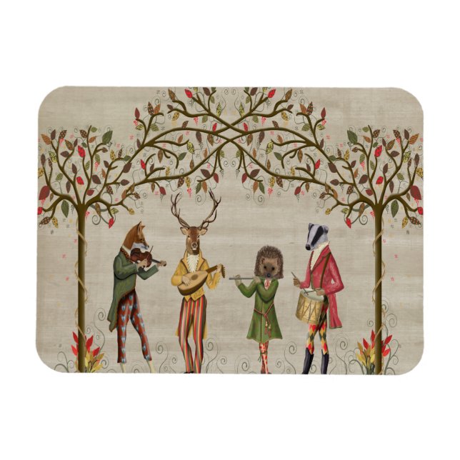 Woodland Animals Minstrel Group Magnet (Horizontal)
