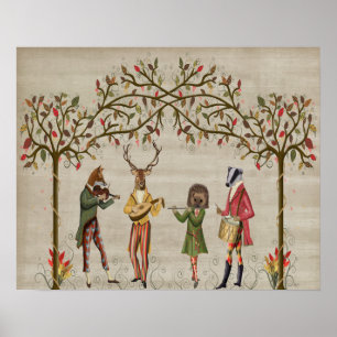 Woodland Animals Minstrel Group Poster