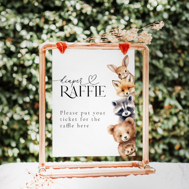 Woodland Animals Modern Baby Shower Diaper Poster (Creator Uploaded)