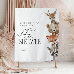 Woodland Animals Modern Neutral Baby Shower Tapestry