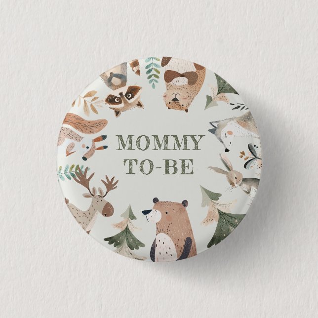 Woodland animals Mummy to be Baby shower 3 Cm Round Badge (Front)