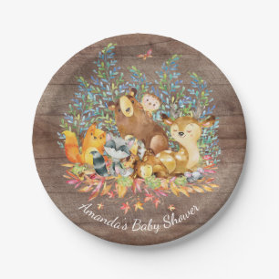 Woodland Animals Neutral Baby Shower 7" Plate