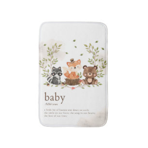 Woodland Animals Nursery Baby Definition Bath Mat
