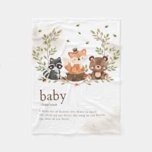 Woodland Animals Nursery Family Meaning Fleece Blanket
