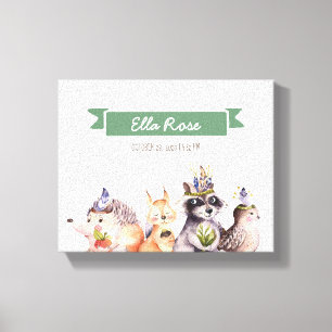 Woodland Animals Nursery Name Wall Art