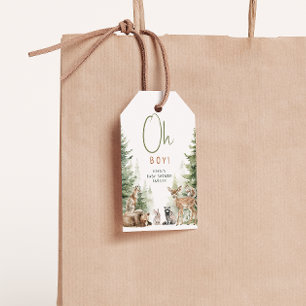 Woodland Animals Oh Boy Baby Shower Thank You Gift Tags