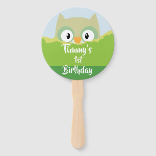 Woodland Animals Owl Hand Fan