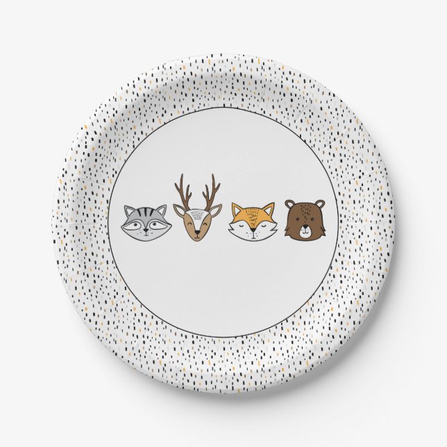 Woodland Animals Paper Plates (Front)