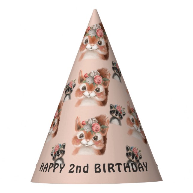 Woodland Animals Party Hat (Front)
