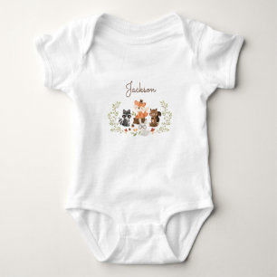 Woodland Animals Personalised Baby Bodysuit