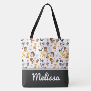 Woodland Animals   Personalised Tote Bag