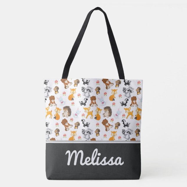Woodland Animals | Personalised Tote Bag (Front)