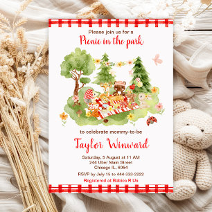 Woodland Animals Picnic Baby Shower Invitation