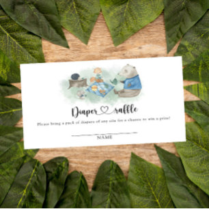 Woodland animals picnic - diaper raffle enclosure card