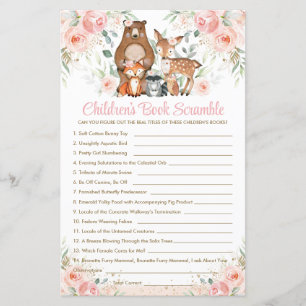 Woodland Animals Pink Floral Children's Book Game