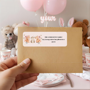 Woodland Animals Pink Floral Girl