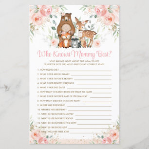 Woodland Animals Pink Floral Who Knows Mummy Best