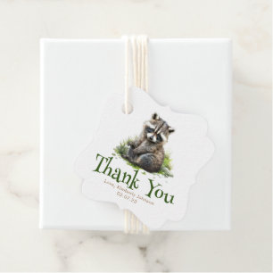 Woodland Animals Racoon Cute Thank You Favour Tags