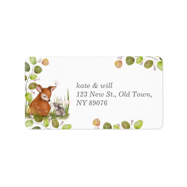 Woodland Animals Return Address Label (Front)
