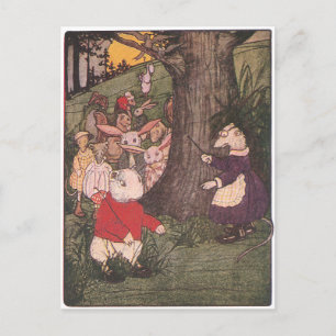 Woodland Animals Return to School Postcard