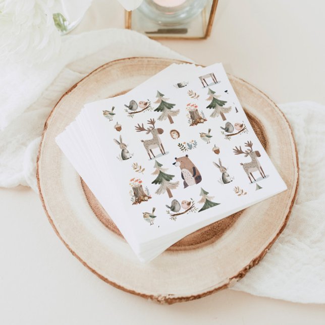 Woodland animals rustic Baby Shower Napkin (Creator Uploaded)