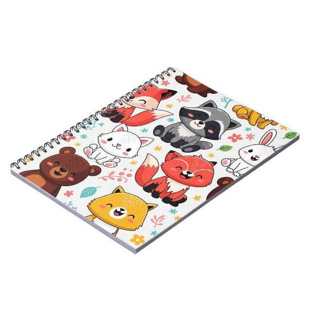 Woodland Animals Seamless  Notebook (Left Side)