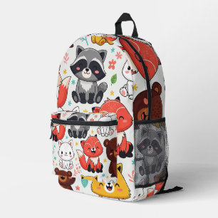 Woodland Animals Seamless Printed Backpack