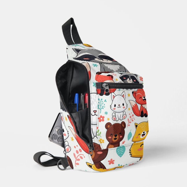 Woodland Animals Seamless  Sling Bag (Open)