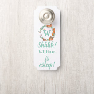 Woodland Animals Shhh! Baby Is Sleeping Door Hanger