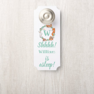 Woodland Animals Shhh! Baby Is Sleeping Door Hanger