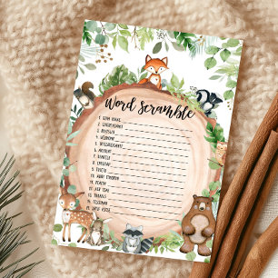 Woodland Animals Shower Word Scramble Game