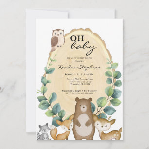 Woodland Animals Spring Baby Shower Invitation 