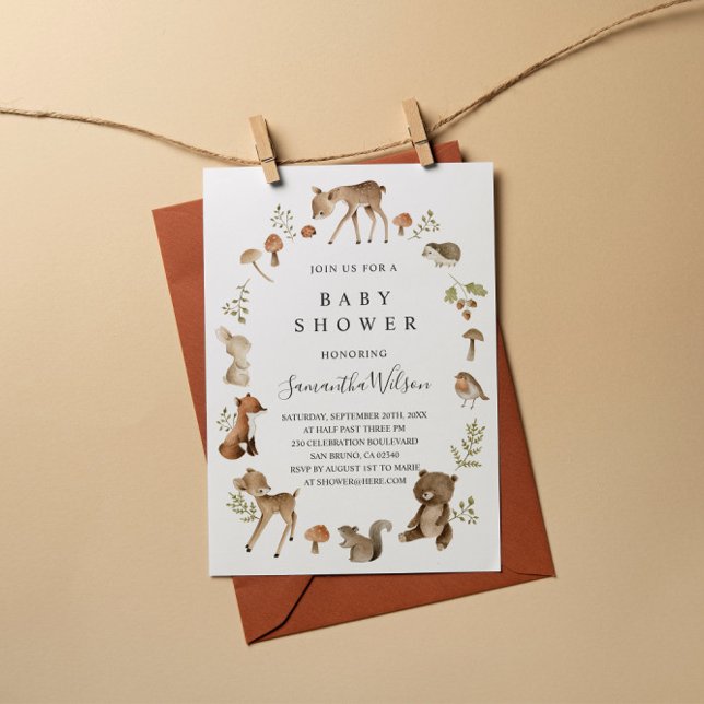 Woodland Animals Spring Baby Shower Invitation (Creator Uploaded)