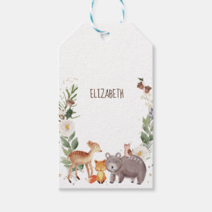 Woodland Animals Stripes  Personalised  Gift Tags