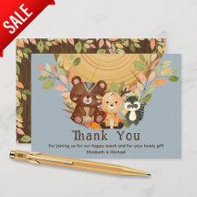 WOODLAND ANIMALS Thank You Baby Shower 