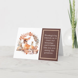 Woodland Animals Thanksgiving Greeting Card