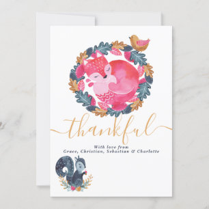 Woodland Animals Thanksgiving Holiday Card