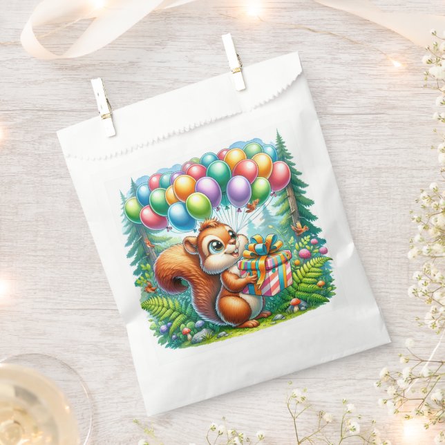 Woodland Animals Themed Birthday Party Favour Bags (Clipped)