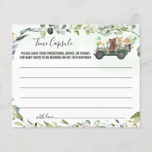 Woodland Animals Time Capsule Advice for Baby card