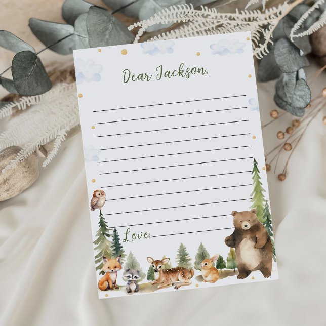 Woodland Animals Time Capsule Note Message Card (Creator Uploaded)
